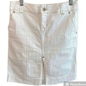 Calvin Klein Stretch Denim Skirt White Pockets